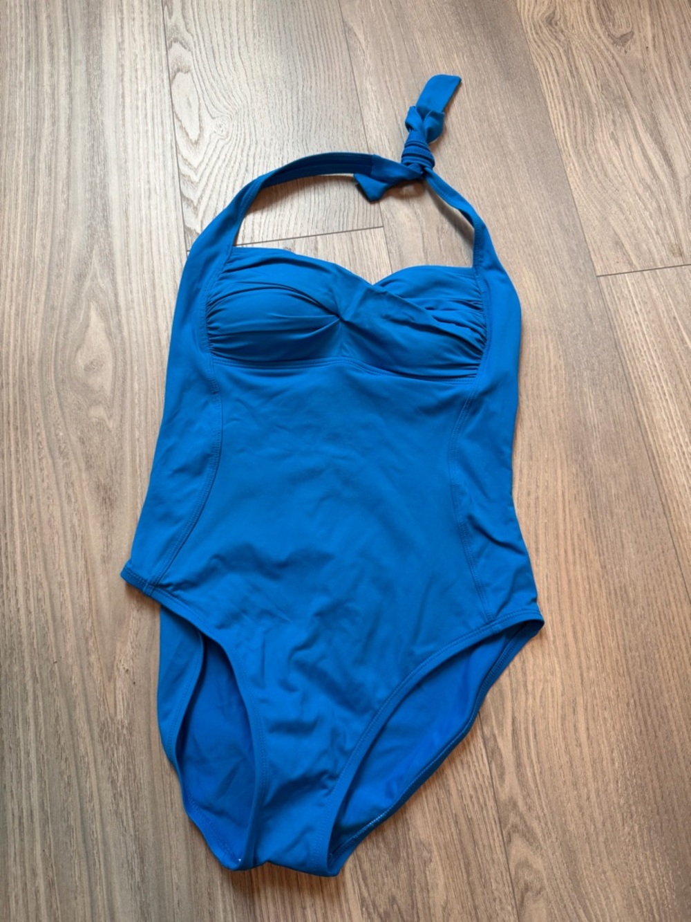 a.n.a Blue Twist-Front Halter One Piece Swimsuit - Size 8 | Tummy Control